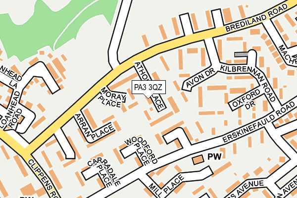 PA3 3QZ map - OS OpenMap – Local (Ordnance Survey)