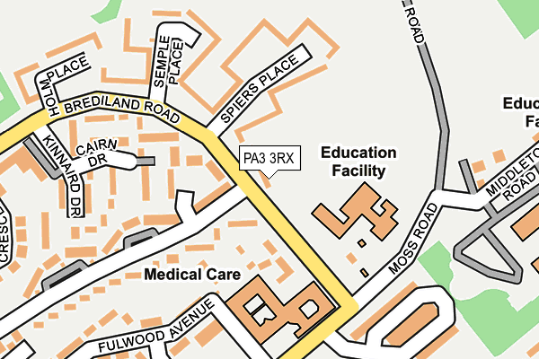 PA3 3RX map - OS OpenMap – Local (Ordnance Survey)