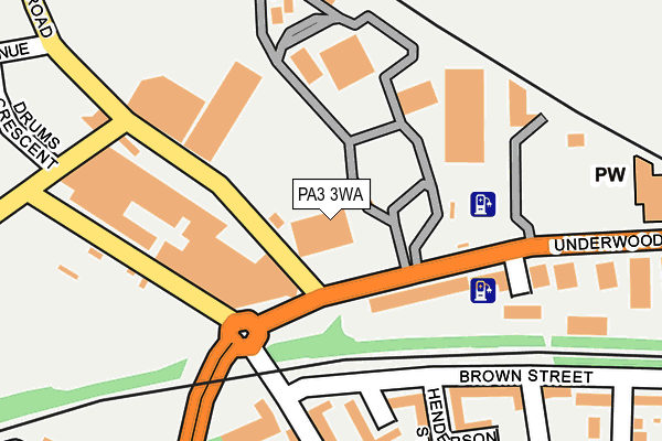 PA3 3WA map - OS OpenMap – Local (Ordnance Survey)