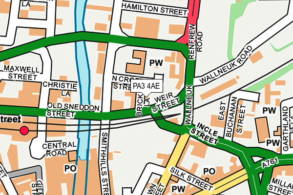 PA3 4AE map - OS OpenMap – Local (Ordnance Survey)