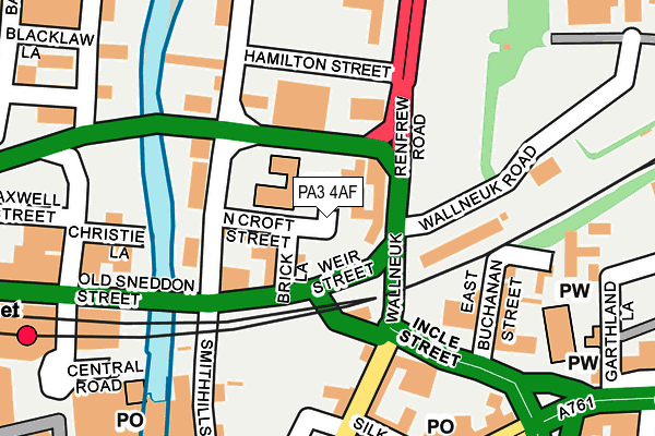 PA3 4AF map - OS OpenMap – Local (Ordnance Survey)