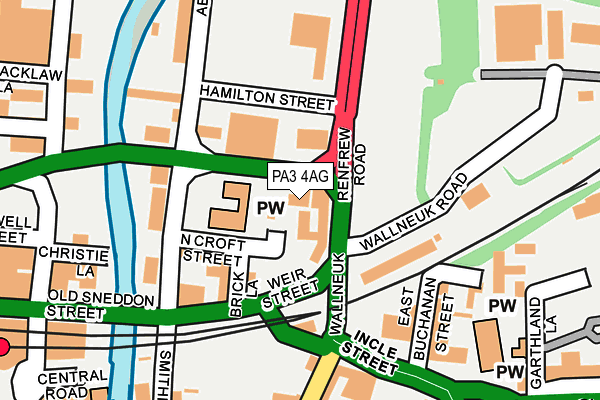 PA3 4AG map - OS OpenMap – Local (Ordnance Survey)