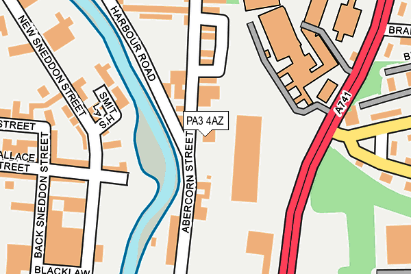 PA3 4AZ map - OS OpenMap – Local (Ordnance Survey)