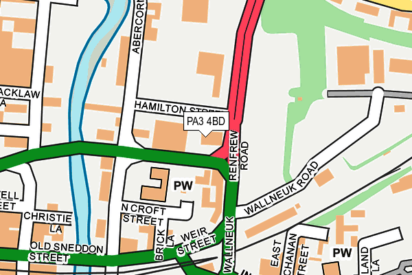 PA3 4BD map - OS OpenMap – Local (Ordnance Survey)