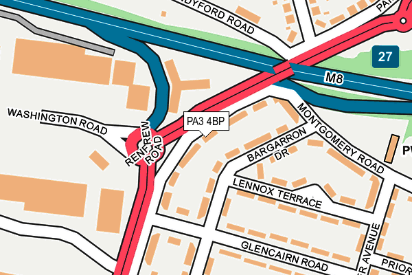 PA3 4BP map - OS OpenMap – Local (Ordnance Survey)