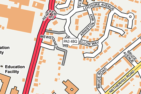 PA3 4BQ map - OS OpenMap – Local (Ordnance Survey)