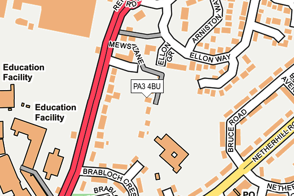 PA3 4BU map - OS OpenMap – Local (Ordnance Survey)