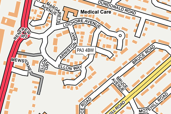 PA3 4BW map - OS OpenMap – Local (Ordnance Survey)