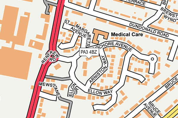 PA3 4BZ map - OS OpenMap – Local (Ordnance Survey)