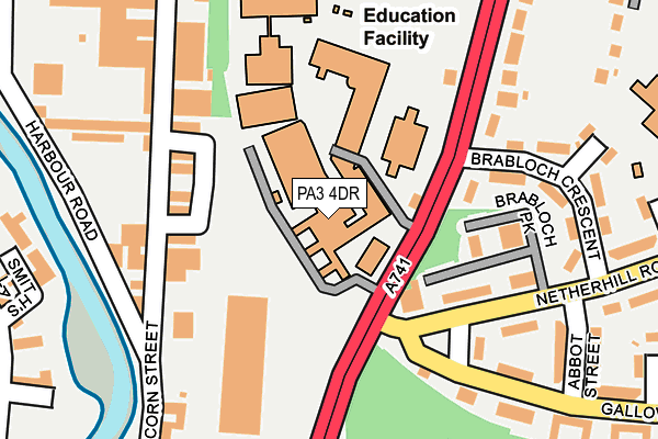 PA3 4DR map - OS OpenMap – Local (Ordnance Survey)