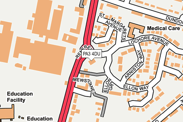 PA3 4DU map - OS OpenMap – Local (Ordnance Survey)