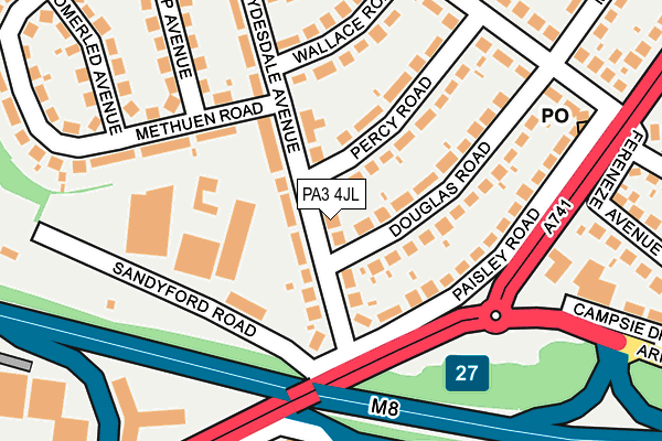 PA3 4JL map - OS OpenMap – Local (Ordnance Survey)