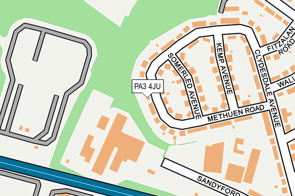 PA3 4JU map - OS OpenMap – Local (Ordnance Survey)
