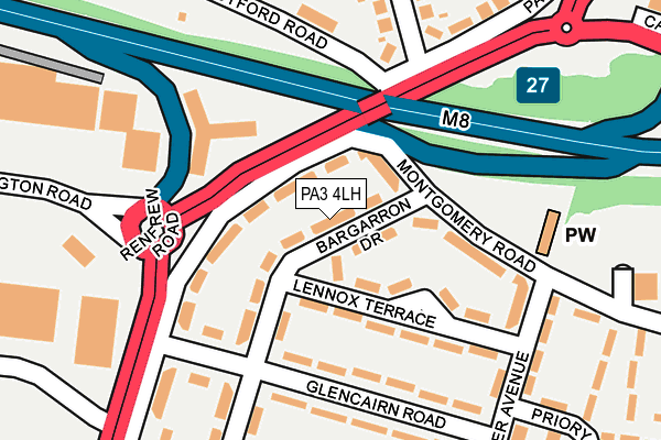 PA3 4LH map - OS OpenMap – Local (Ordnance Survey)