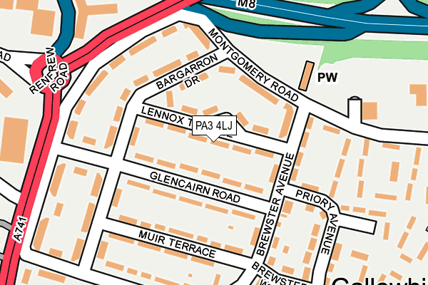 PA3 4LJ map - OS OpenMap – Local (Ordnance Survey)
