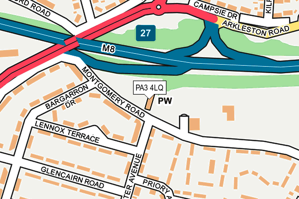 PA3 4LQ map - OS OpenMap – Local (Ordnance Survey)