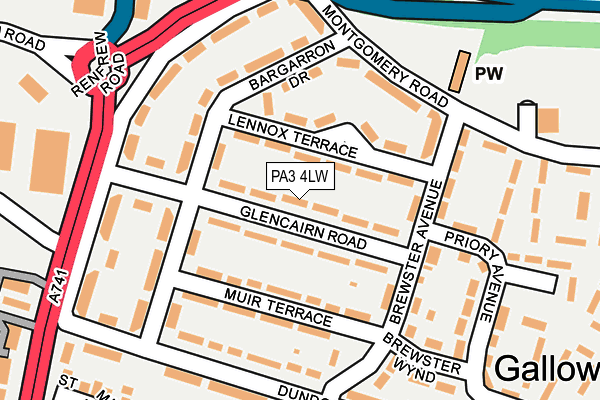 PA3 4LW map - OS OpenMap – Local (Ordnance Survey)