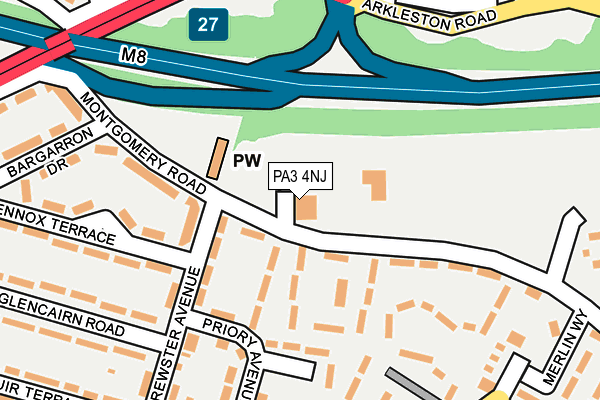 PA3 4NJ map - OS OpenMap – Local (Ordnance Survey)