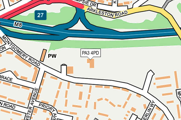 PA3 4PD map - OS OpenMap – Local (Ordnance Survey)