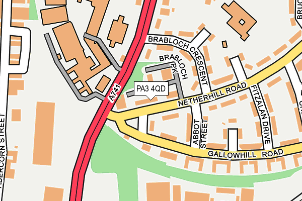 PA3 4QD map - OS OpenMap – Local (Ordnance Survey)