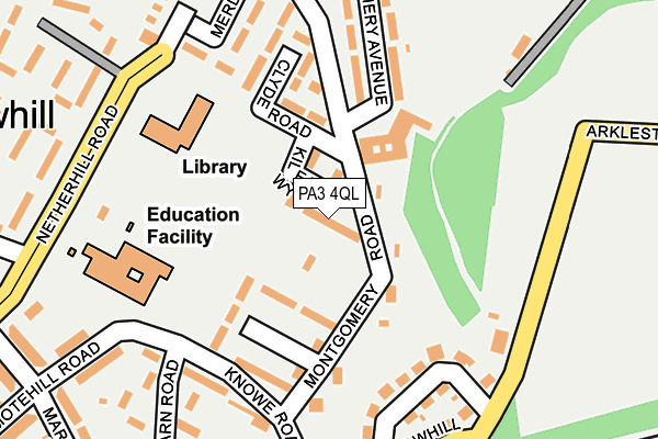 PA3 4QL map - OS OpenMap – Local (Ordnance Survey)