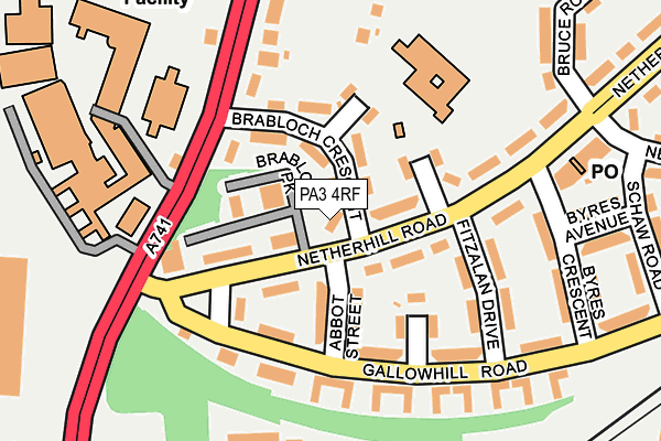 PA3 4RF map - OS OpenMap – Local (Ordnance Survey)