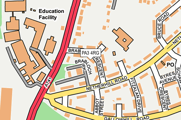 PA3 4RG map - OS OpenMap – Local (Ordnance Survey)