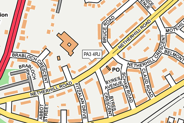 PA3 4RJ map - OS OpenMap – Local (Ordnance Survey)