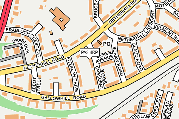 PA3 4RP map - OS OpenMap – Local (Ordnance Survey)