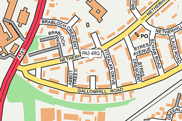 PA3 4RQ map - OS OpenMap – Local (Ordnance Survey)