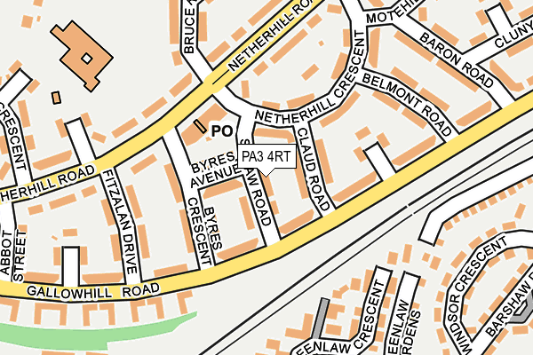 PA3 4RT map - OS OpenMap – Local (Ordnance Survey)