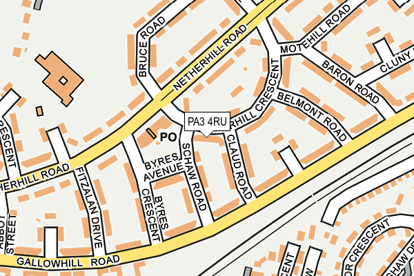 PA3 4RU map - OS OpenMap – Local (Ordnance Survey)