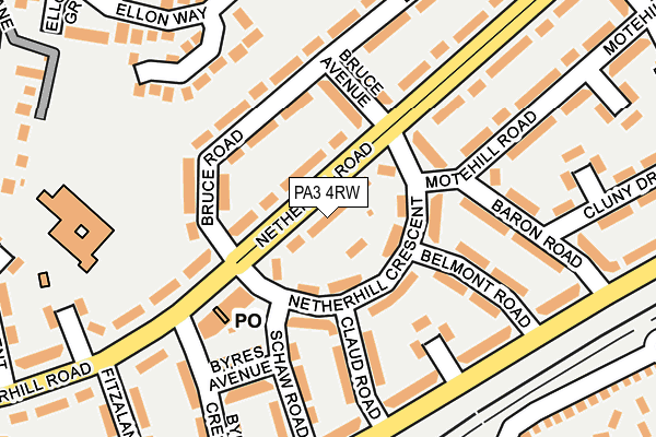 PA3 4RW map - OS OpenMap – Local (Ordnance Survey)