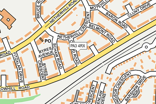 PA3 4RX map - OS OpenMap – Local (Ordnance Survey)