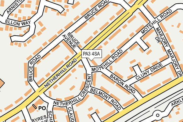 PA3 4SA map - OS OpenMap – Local (Ordnance Survey)