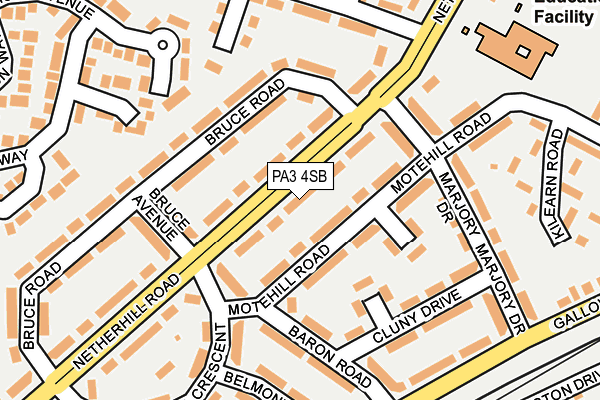 PA3 4SB map - OS OpenMap – Local (Ordnance Survey)