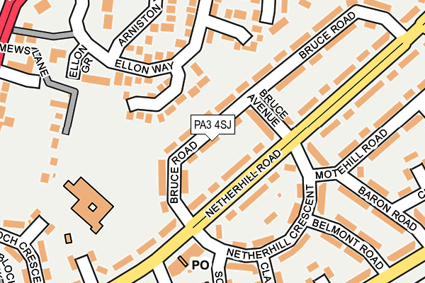 PA3 4SJ map - OS OpenMap – Local (Ordnance Survey)