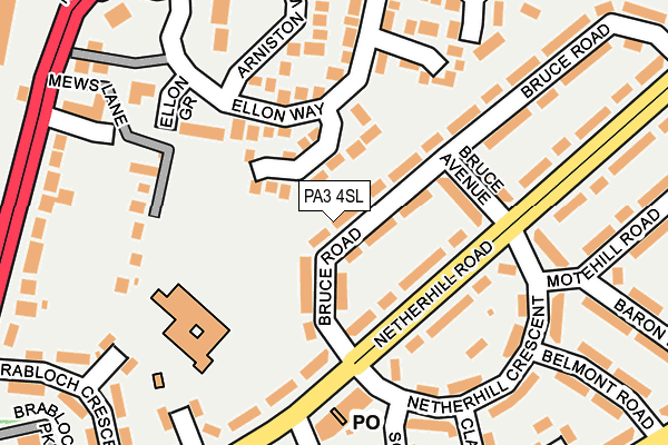 PA3 4SL map - OS OpenMap – Local (Ordnance Survey)