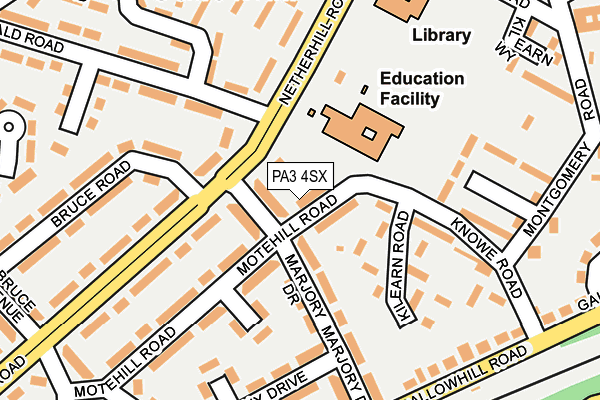 PA3 4SX map - OS OpenMap – Local (Ordnance Survey)