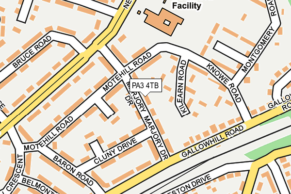 PA3 4TB map - OS OpenMap – Local (Ordnance Survey)