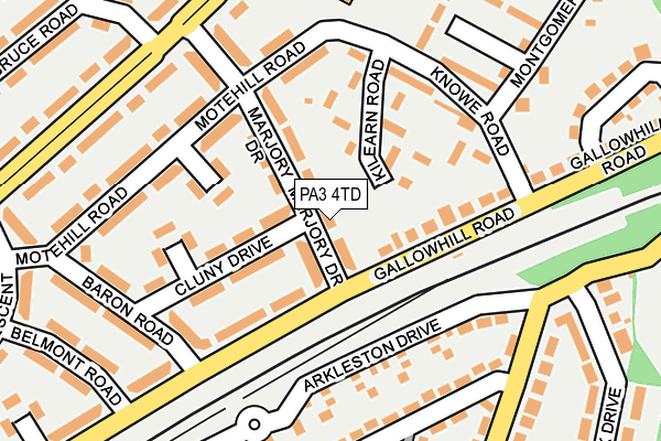 PA3 4TD map - OS OpenMap – Local (Ordnance Survey)