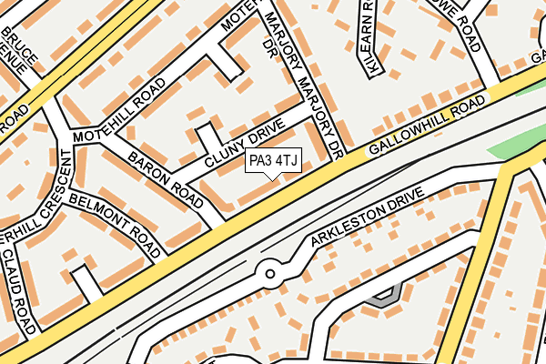 PA3 4TJ map - OS OpenMap – Local (Ordnance Survey)