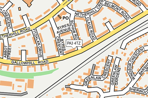 PA3 4TZ map - OS OpenMap – Local (Ordnance Survey)