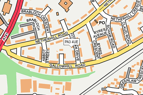 PA3 4UE map - OS OpenMap – Local (Ordnance Survey)