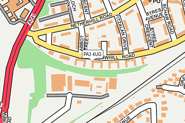 PA3 4UG map - OS OpenMap – Local (Ordnance Survey)