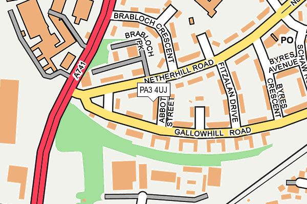 PA3 4UJ map - OS OpenMap – Local (Ordnance Survey)