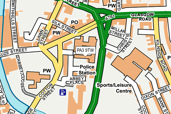 PA3 9TW map - OS OpenMap – Local (Ordnance Survey)