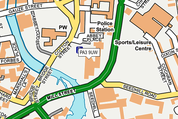 PA3 9UW map - OS OpenMap – Local (Ordnance Survey)