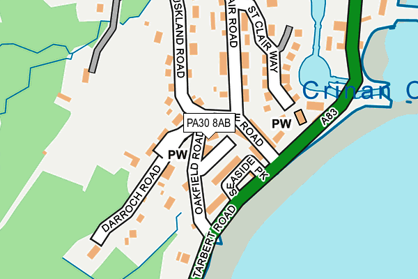 PA30 8AB map - OS OpenMap – Local (Ordnance Survey)