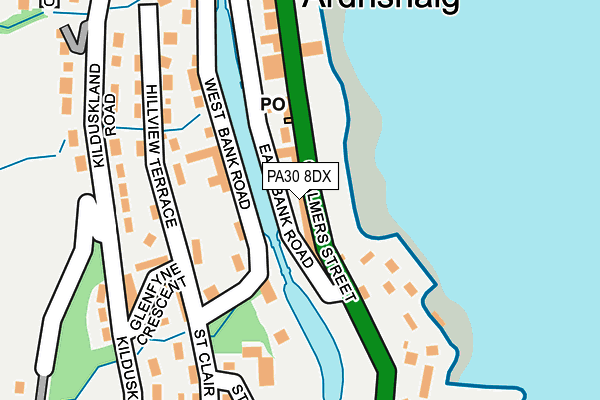 PA30 8DX map - OS OpenMap – Local (Ordnance Survey)
